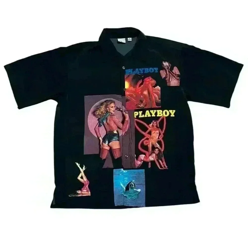 Playboy Sexy Magazine Covers 90s Vintage Button Down Shirt